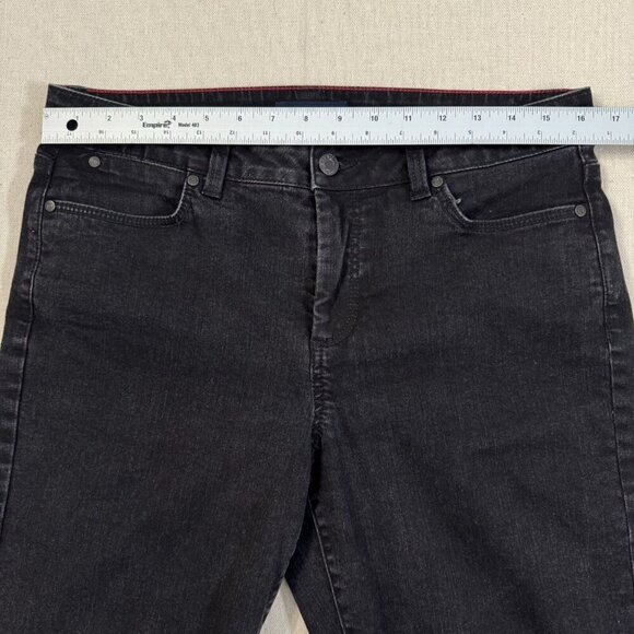 Talbots Curvy Distressed Black Denim Straight-Leg Stretch Jeans 10 (33x30) - Picture 7 of 15